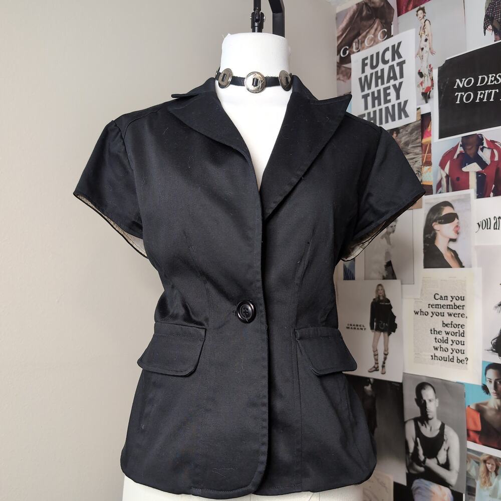Short Sleeve Blazer Vintage Jacket Y2k